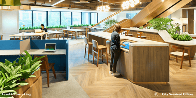 Coworking at Level 6 Republic Plaza with cafe within premises.